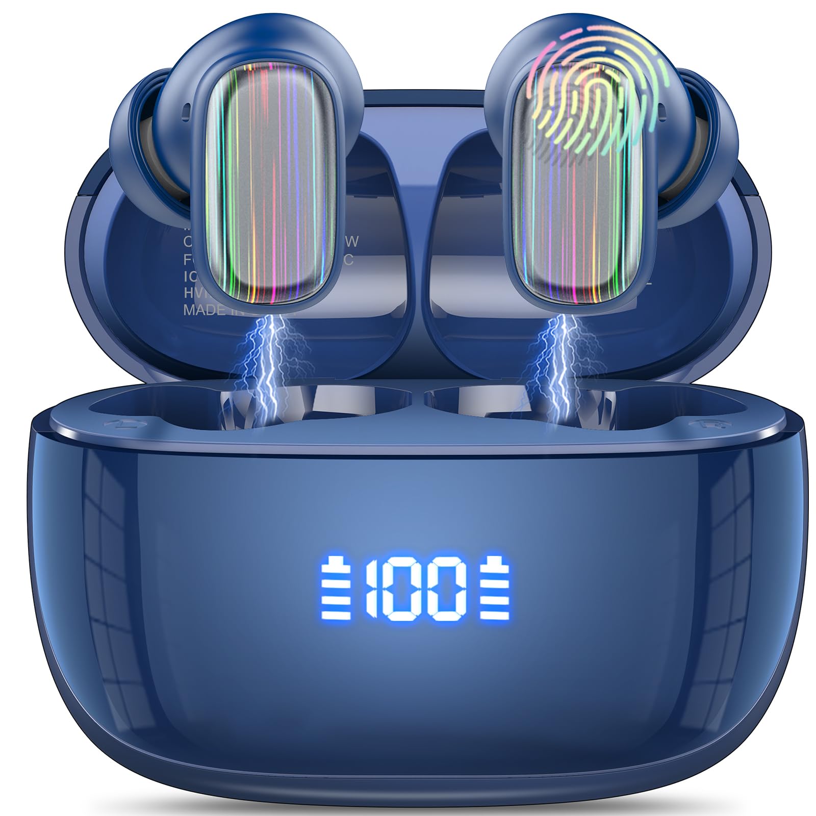 Photo 1 of AI Language Translator Earbuds Real Time, 164 Language/6 Translation Modes Translator Earbuds 3-in-1 Translation Headphones, Bluetooth 5.4 Translation Device for Travel Business Learning, Navy Blue