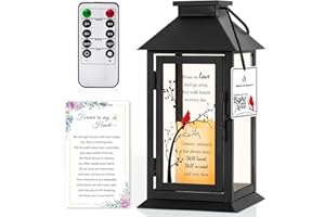 HN HAIINAA Memorial Lantern Bereavement Gifts in Memory of Loved One Memorial Gifts for Loss of Mother Loss of Father Remembrance Sympathy Gifts for Loss of Loved One with LED Candle and Remote