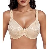DotVol Women's Underwire Minimizer Comfortable Full Coverage Everyday Bra with Non Padded