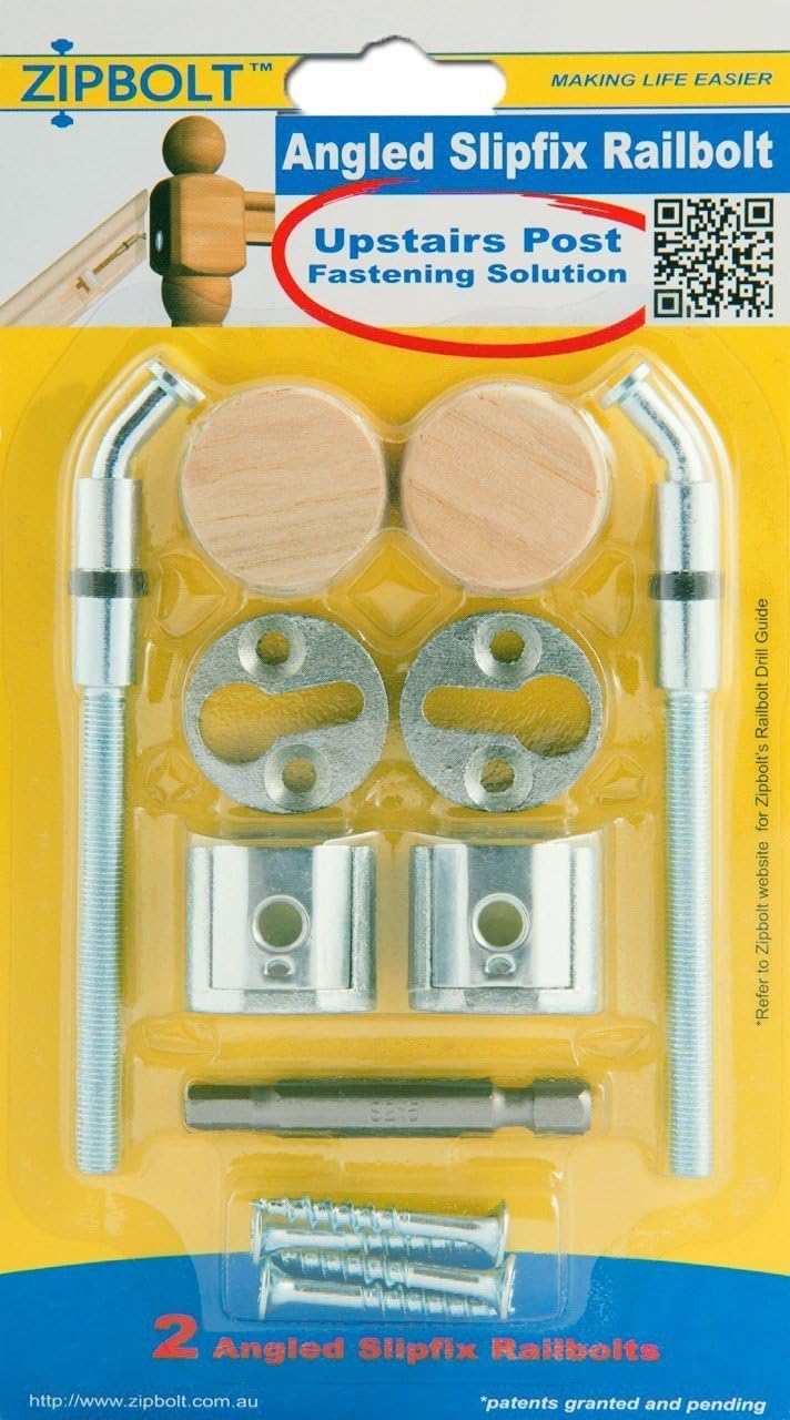Zipbolt Angled Slipfix Railbolt Connects Angled Handrail to Newel