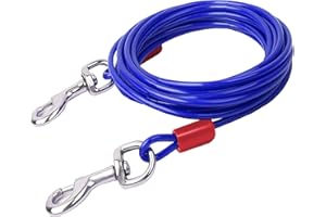 Dog Tie Out Cable, Outdoor Dog Leads for Yard Chew Proof, Durable Dog Runner for Yard or Camping