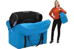 Reperkid Booster Seat Travel Bag for Airplane, Blue, 17" H x 16.5" W x 9.5" D, Compatible with Gb Pockit Stroller and Most Boosters– Premium Waterproof Cover, Hand Bag Design, Durable Zipper