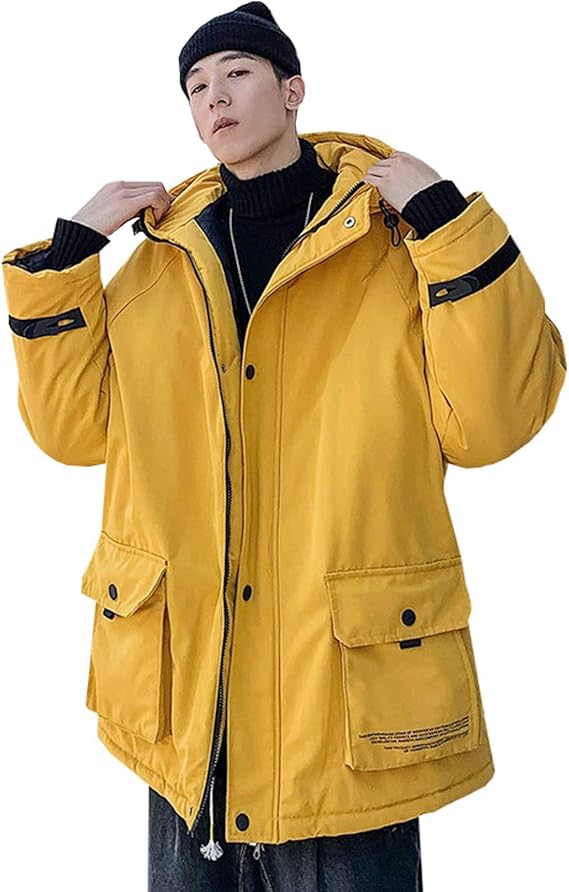 Amazon ダウンジャケット 中綿コート メンズ 冬 帽子付き 大きいサイズ ゆったり 厚手 防風 防寒 暖かい おしゃれ カッコイイ 通勤 通学 登山 アウトドア アウター 英字柄 3色選べる M 4xl コート ジャケット 通販