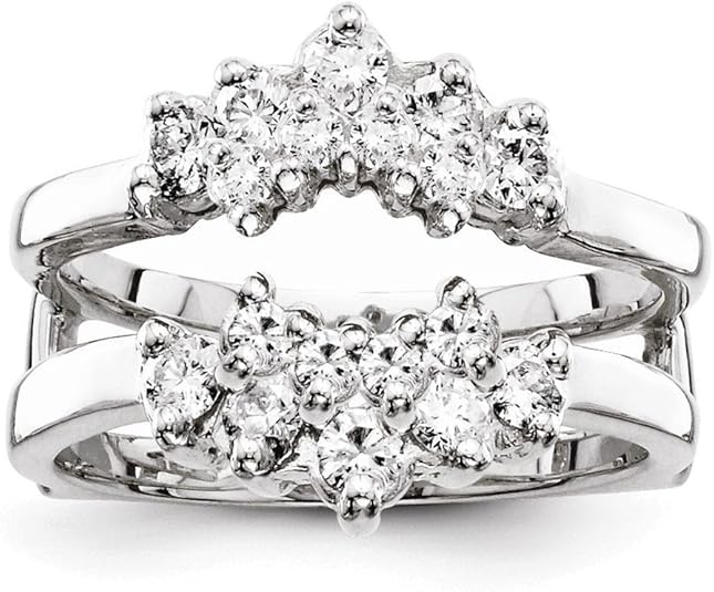 14k White Gold Diamond Ring Guard Mounting Jewelry