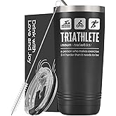 Onebttl Triathlon Gifts for Men, 20oz Stainless Steel Tumbler Cup with Lid, Double Wall Vacuum Insulated Travel Coffee Mug