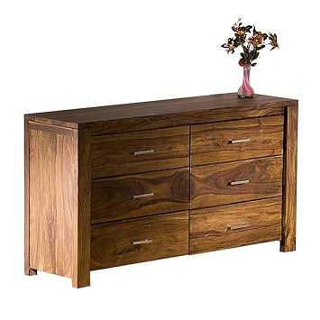 Evok Osage Solidwood Chest of Six Drawers in Brown Colour