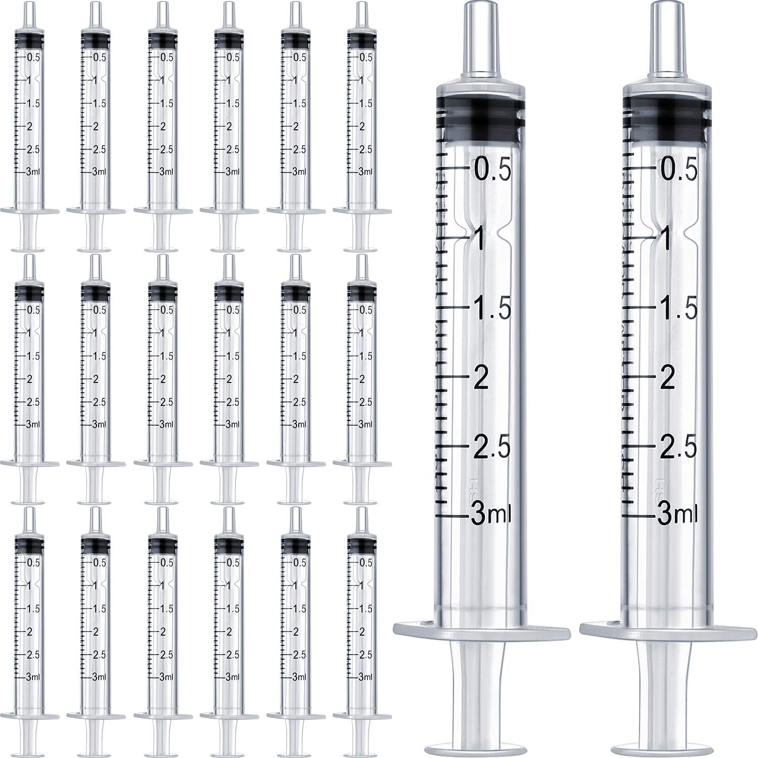 [50 Pack] HYCKee 3ml Plastic Syringe, Multiple Uses Measuring Syringe Tools for Essential Oil and Pet Feeding