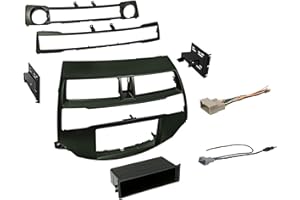 AMERICAN INTERNATIONAL Double DIN Dash Kit for 2008-2012 Accord with Antenna Adapter & Harness… (Dark Grey Metallic) | Compatible with All Trim Levels