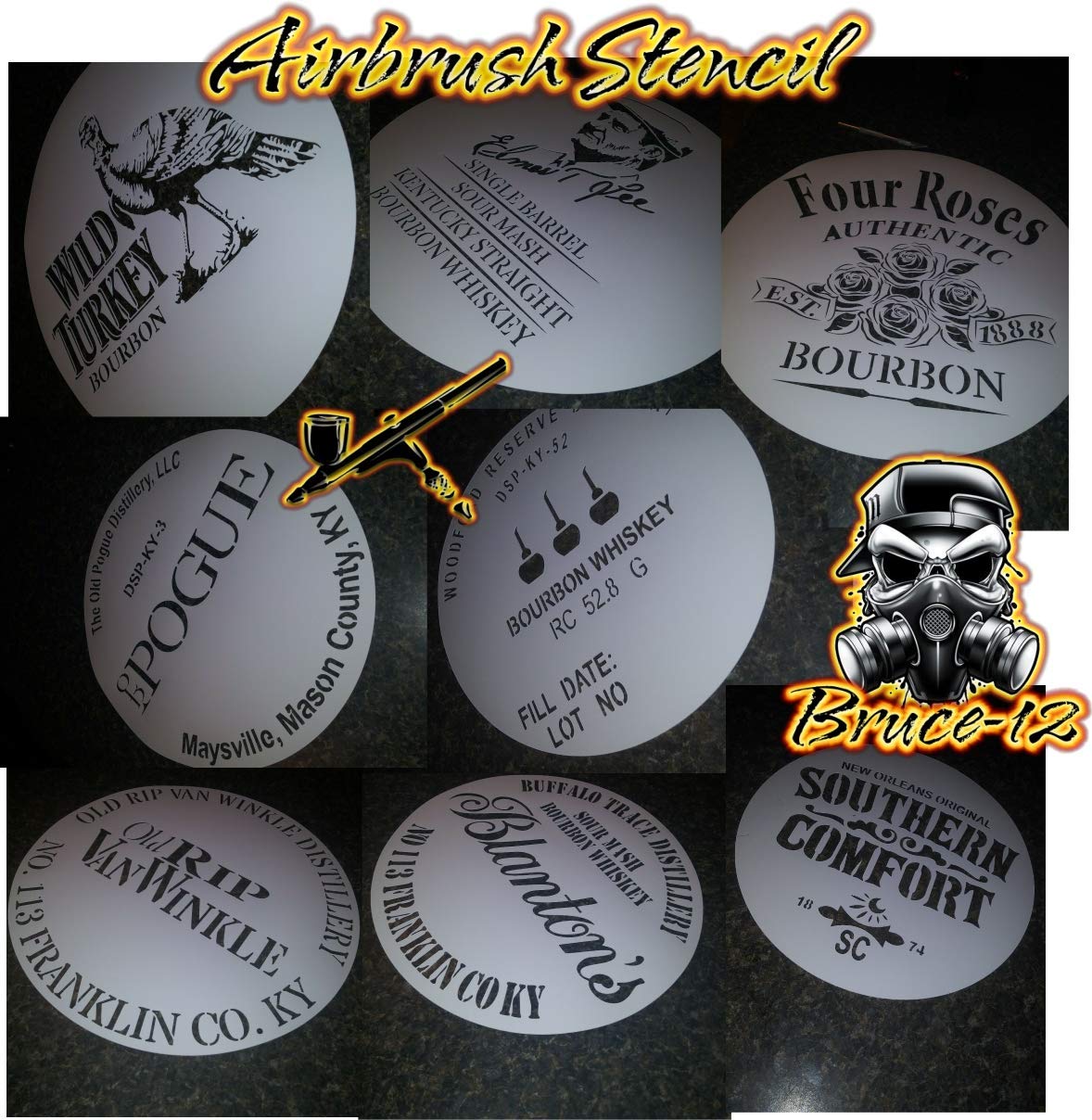 Amazon Com Whiskey Airbrush Stencil Barrel Top 4 Painting Elmer T