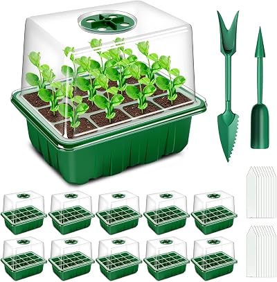 YAUNGEL Seed Trays 120 Cells with Heightened Lids 0.8mm PVC 20 Labels