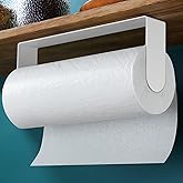 ZUNTO Paper Towel Holder Under Cabinet - Paper Towel Rack for Kitchen, Adhesive Paper Towel Holder SUS304 Stainless Steel(White)