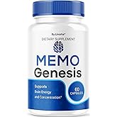 Memo Genesis Capsules - Original MemoGenesis Brain Health Daily Support Pills Natural Advanced Formula Cognitive Health & Function to Help Maintain Clarity Focus, 60 Capsules for 1 Month