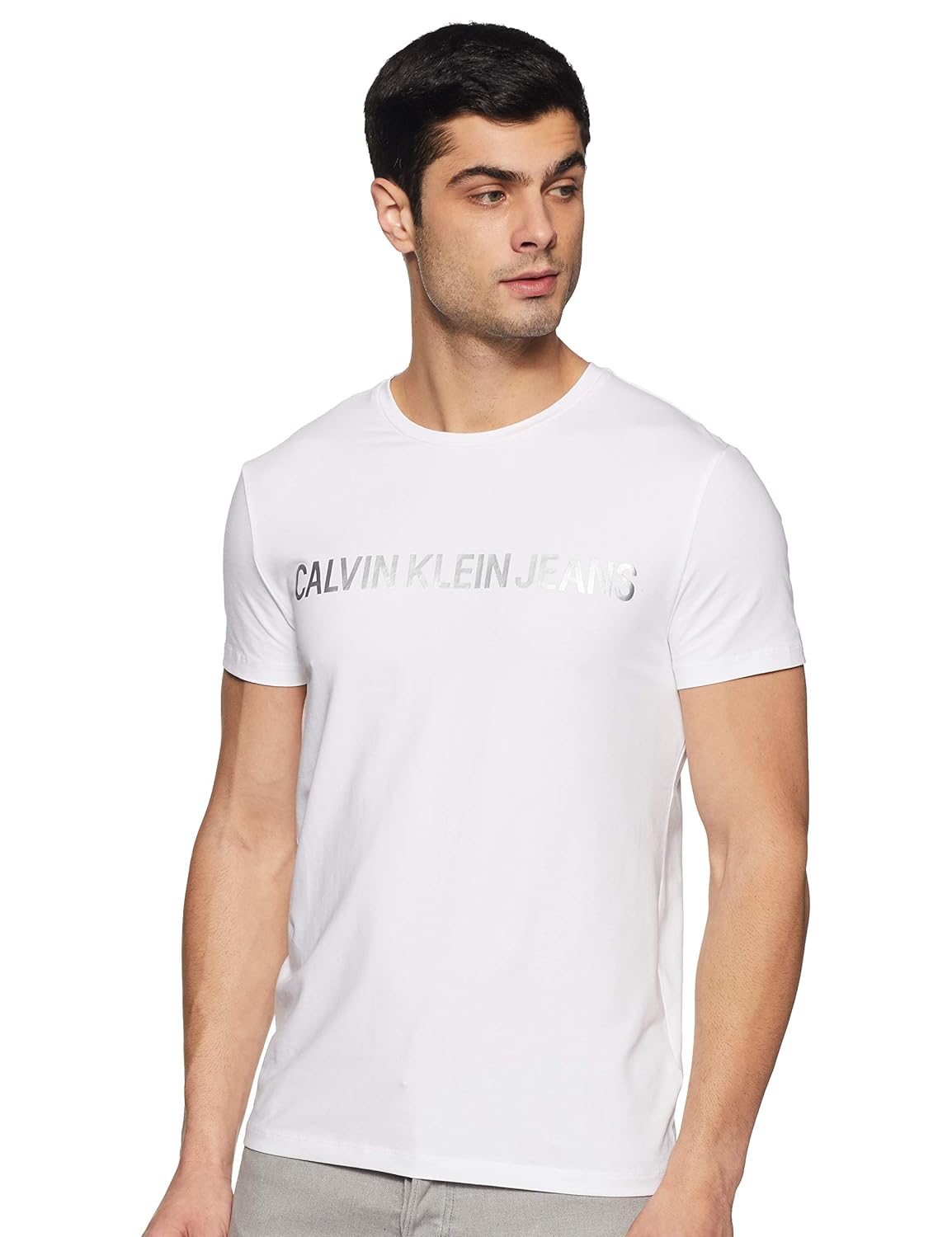 calvin klein slim fit white t shirt