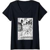 Womens Attack on Titan The Rumbling Epic Battle Manga Chest Poster V-Neck T-Shirt