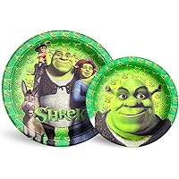 24 Shrek Birthday Disposable Plates, Birthday Party Supplies Decorations 9 Inch and 7 Inch