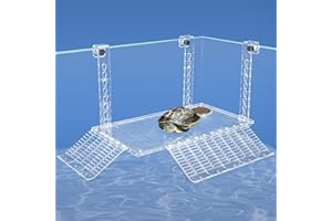Wedoelsim Acrylic Turtle Dock Basking Platform for Aquatic Turtles, No Screwdriver Required Effortless and Sturdy，Innovative Turtle Tank Fixture for Safety, Durability (14 Inch)