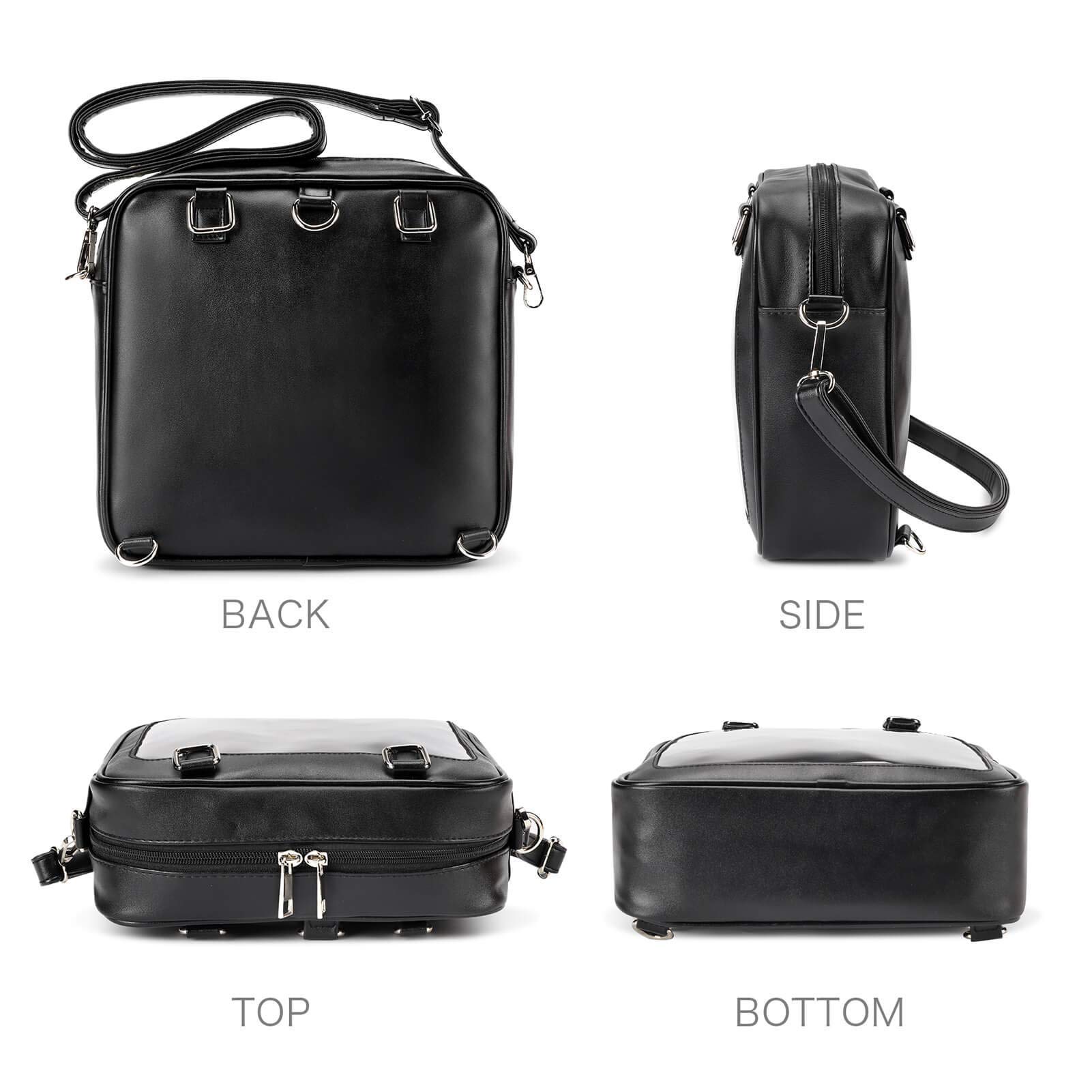 STEAMEDBUN Ita Bag Double Window Candy PU Leather Backpack Kawaii Pins Bag with insert