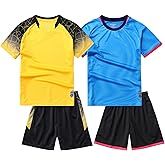 M2C Boys 2-Pack Jersey Soccer Knit Set Sport Team Uniform Shirt and Shorts