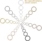 Rybtd 970 PCS Open Jump Rings 4-10mm 7 Colors for Jewelry Making view 3