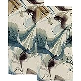 ZHIMI Hand Bath Towels for Bathroom Set of 2 Luxury Abstract Flowers Leaves Fingertip Towel Water Absorbent Soft Polyester for Kitchen Gym Spa Face Salon 30x15Inch