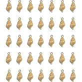Ruwado 50 Conch Shell Charms for Jewelry Making Kits 1.9 X 0.9 X 0.4 cm Cute Ocean Seashell Pendants for DIY Crafting Necklace Bracelets Earring Keychain Women Jewelry Supplies