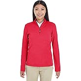 Devon & Jones Ladies' DRYTEC20™ Performance Quarter-Zip S RED/ NAVY/ RED
