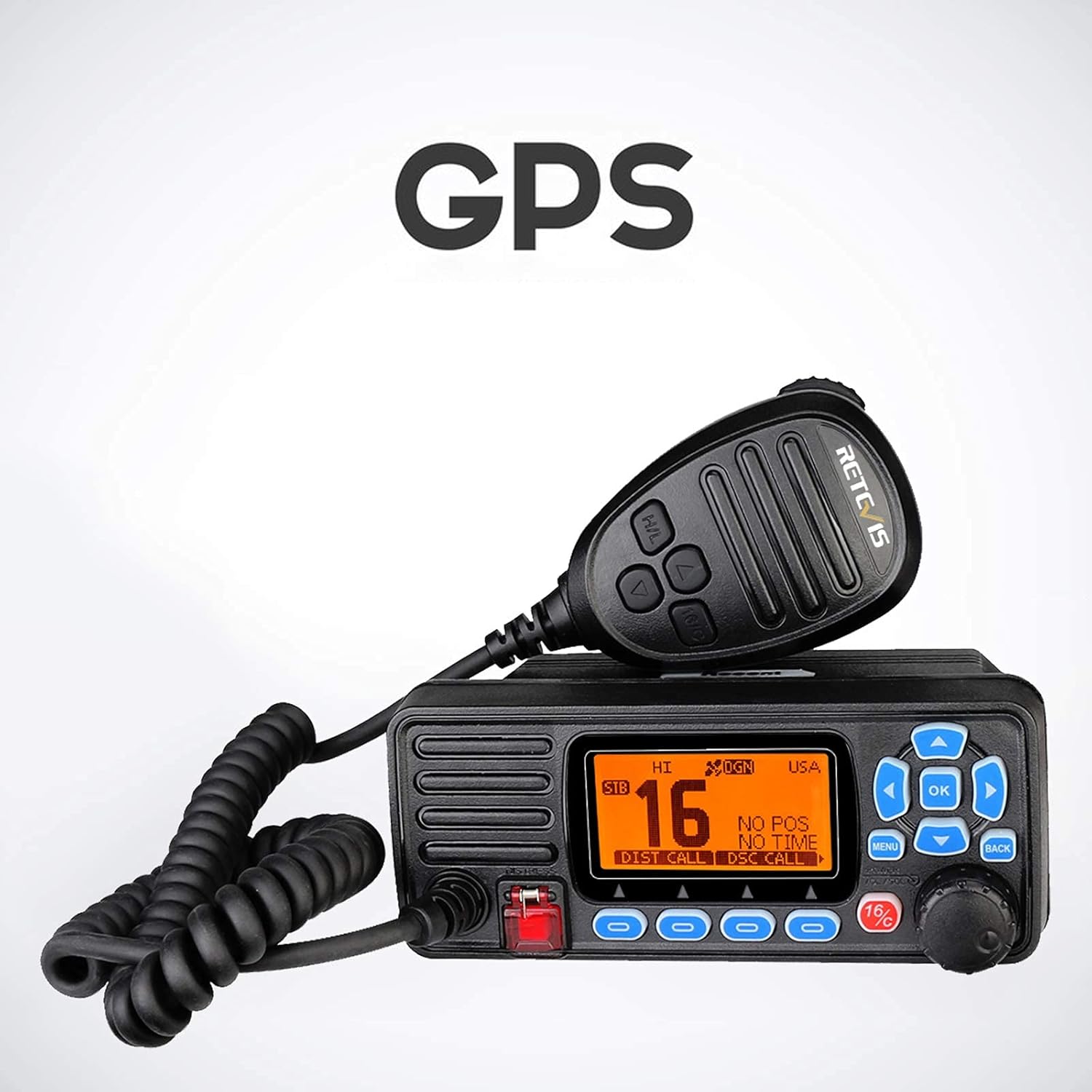 Retevis RA27 Fixed Mount Marine Radio GPS, IP67 Waterproof Two Way Radio DSC Long Range, Tri-Watch NOAA, Professional Marine Radio Transceiver(1 Pack): GPS & Navigation
