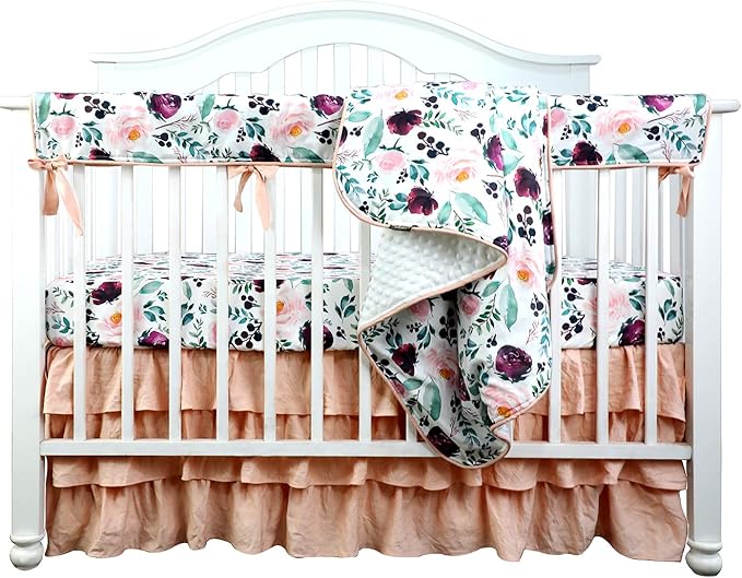 peach crib skirt