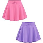 BOOPH 2 Pack Girls Skirts Athletic Uniform Skirts Toddlers Pleated Skorts with Pockets