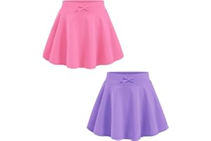 BOOPH 2 Pack Girls Skirts Athletic Uniform Skirts Toddlers Pleated Skorts with Pockets