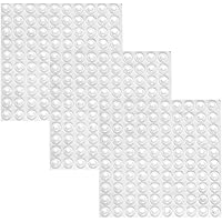 300 Pieces Clear Rubber Feet Adhesive Door Bumpers Pads Sound Dampening Cabinet Buffer Pads, 8.5 by 2.5 mm (Clear)