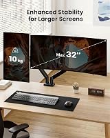 ErGear Dual Monitor Arm Desk Mount 17-32 Inch 10kg VESA 75/100 mm view 2