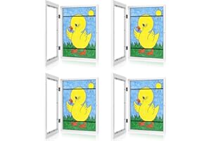 GULETHUN [4-Pack] Kids Art Frames, 8.5x11 Front Opening Kids Artwork Frames Changeable, White Artwork Display Storage Frame for Wall, Holds 50 Pcs, for 3D Picture, Crafts, Children Drawing, Hanging Art,