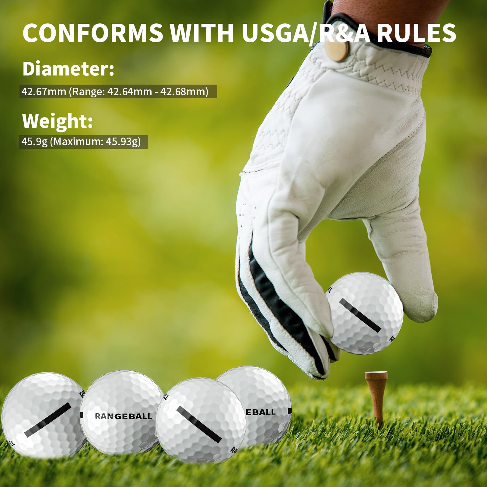 Golf Practice Balls 12 Pack with 382 Dimple Design,High Compression 82-85°,45.9g Solid Rubber,Durable & High Bounce, 250-255 Yard Distance,for Indoor/Outdoor Training and Driving Range Practice(White)