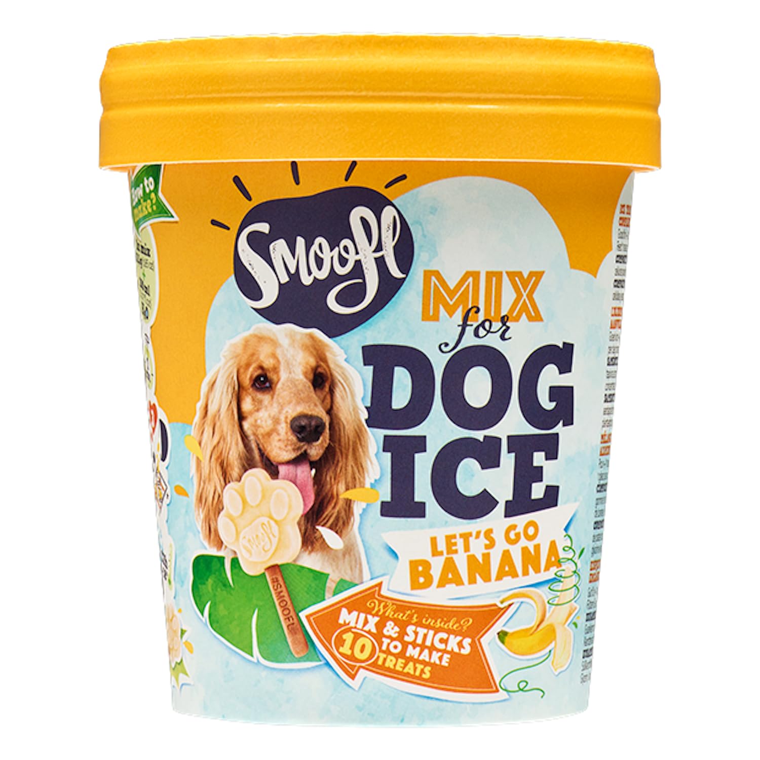 Smoofl Premium Dog Snacks: Ice Cream for dogs as a snack to cool down in summer and as a healthy dog treat with refreshing effect, dog ice cream with banana flavour