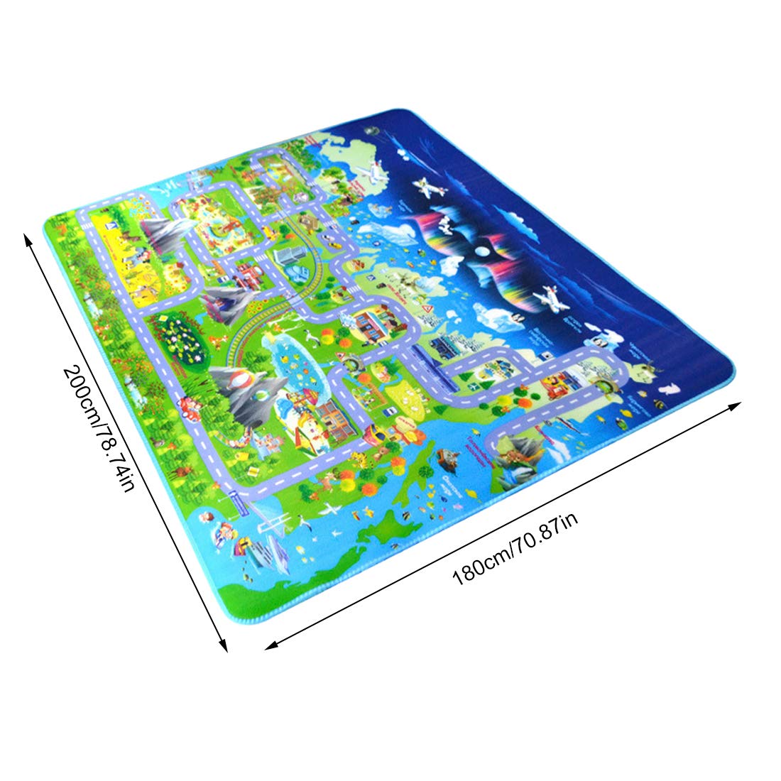 Seciie Tapis De Sol Mousse Epais Tapis De Jeu Bebe Tapis De Circuit De Voitures Dans La Ville Tapis Deveil Pour Bebe Enfant 0 X 180 X 0 5cm Tapis Accessoires Et Decorations