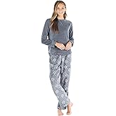 PajamaMania Women's Fleece Long Sleeve Pajama PJ Set