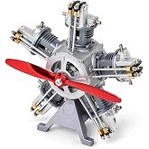 TECHING Jet Engine Model Kit 5-Cylinder Radial Engine Model Kit That Runs Mechanical Metal Assembly DM116 230+pcs