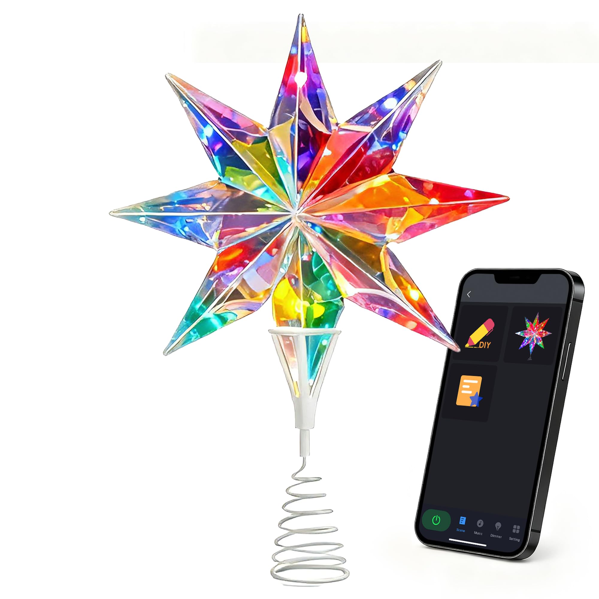 Photo 1 of *MISSING PARTS UNKNOWN*
Smart Christmas Tree Topper, 15.5 Inch 3D Holographic Bethlehem Star Tree Topper, App and Remote Control, RGB Color Changing, Music Sync, Dimmable for Xmas Tree Home Party Decor
