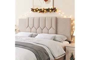 Salamir Upholstered Tufted Headboard, 3 in 1 Headboard for Full/Queen/King Size Bed, Height & Width Adjustable Head Board, Attach Frame, Study & Comfortable, Ideal for Bedroom, Dorm, Guest Room, Beige