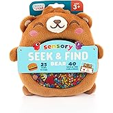 Chuckle & Roar Sensory Seek & Find Scavenger Hunt Bear – Plush Travel Toy with Hidden Objects, 40 No-Reading Challenge Cards, Sensory Activity for Focus & Calm, Toddler Gift Ages 3+