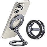 Itramax Magnetic Phone Holder for Gym,Double Ring Magnetic Gym Phone Stand,360° Adjustable Cell-Phone Mount for iPhone 17 Air 16 15 14 13 12 Pro Max,Mag/Safe Case,Metal Surfaces,Alloy Base,Golf Cart
