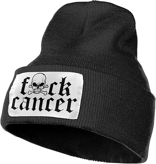 Fuck Cancer Skull Men Women Winter Beanie Unisex Cuffed Plain Skull