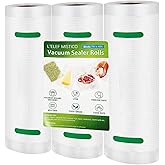 L'ELEF MISTICO Vacuum Sealer Bags for Food, 11''X40' (3 Rolls) BPA Free Food Saver Bags for Sealer, Customized Size Vacuum Storage Bags for Sous Vide or Meal Prep