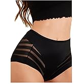 Milumia Women High Waist Mesh Sexy Panties Seamless Cheeky Underwear