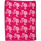 Franco Collectibles Barbie Adult Bedding Soft Cozy Chic Dream Lux Intarsia Knit Throw Blanket, 50 in x 60 in, (Officially Licensed Product)
