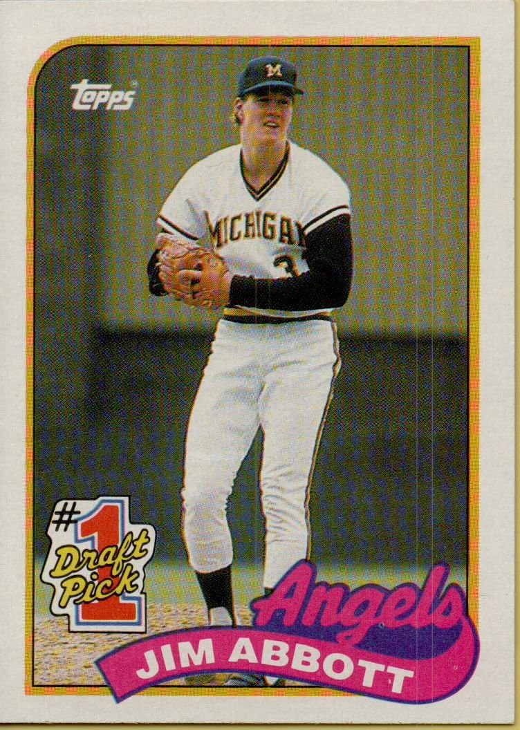 JIM ABBOTT ROOKIE CARD 1989 TOPPS 1 DRAFT PICK ROOKIE BASEBALL CARD 