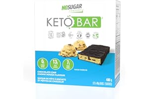 No Sugar Keto Bar Snack - Low Carb No Sugar Keto Snack Food with Keto Friendly Macros, 3g Net Carb, 9g Plant Based Protein, 1