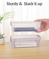 Sooez 6 Pack Extra Large Pencil Box, Plastic Hard