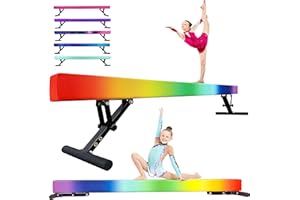 PreGymnastic Updated Gymnastics Beam, Adjustable Beam, Durable & Sturdy 8FT High & Low Adjustable Balance Beam-Competition Style Training Beam